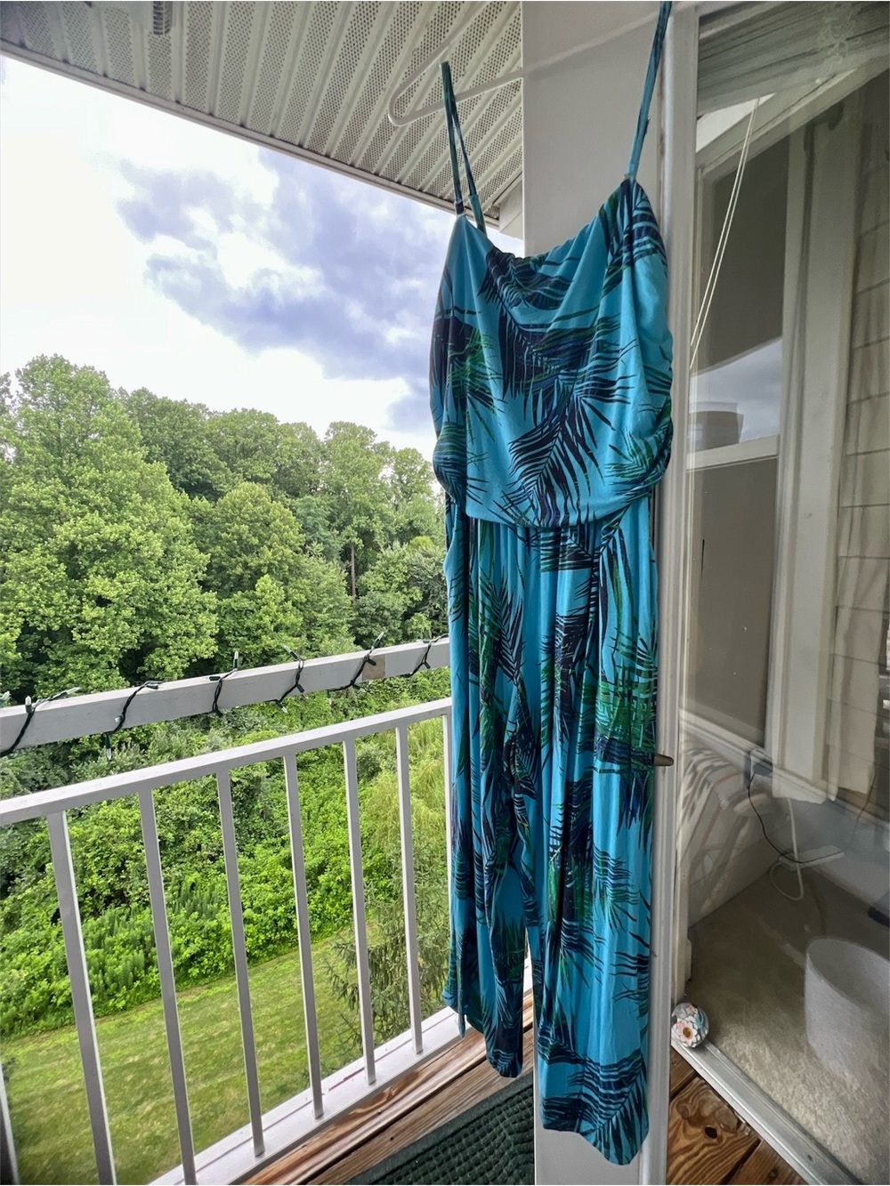Boutique Tropical Print Wide-Leg Jumpsuit Large Petite
